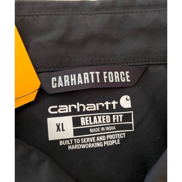 NWT Carhartt Relaxed Fit Black Short-Sleeve Shirt Belle Plaine Logo XL - Picture 4 of 13